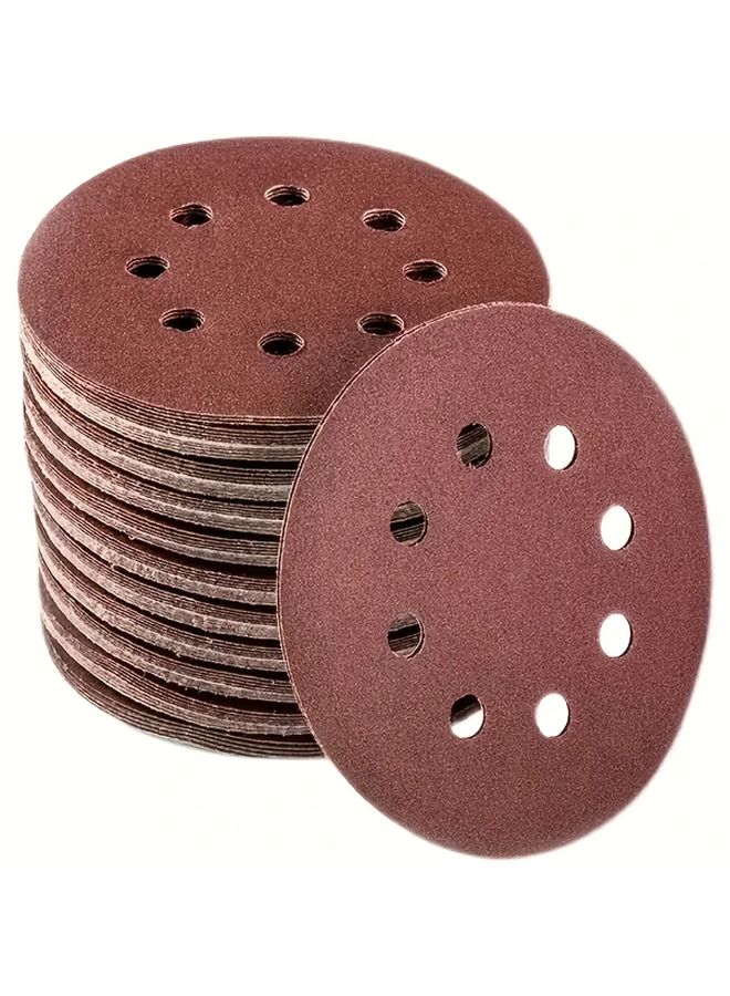 100pcs 5 Inch 125mm Sanding Discs 8 Hole Grits 60 to 1000 for Random Orbital Sander - Image 1
